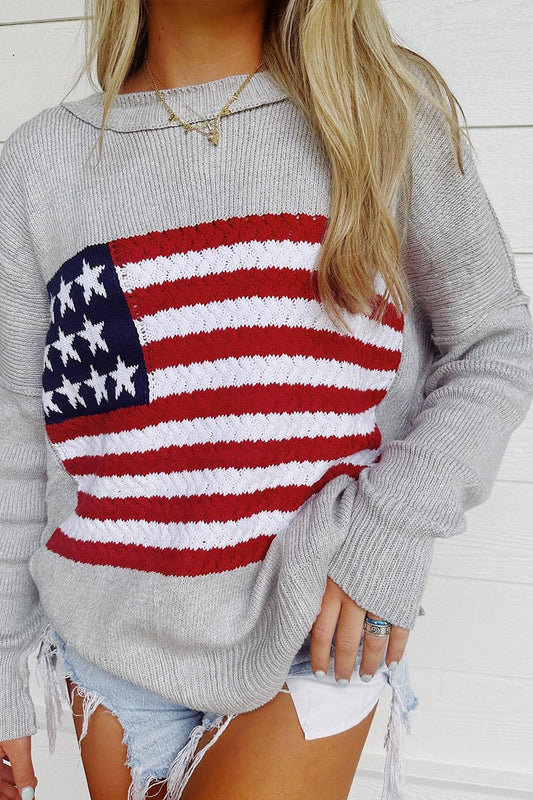 American Flag Knitted Sweater